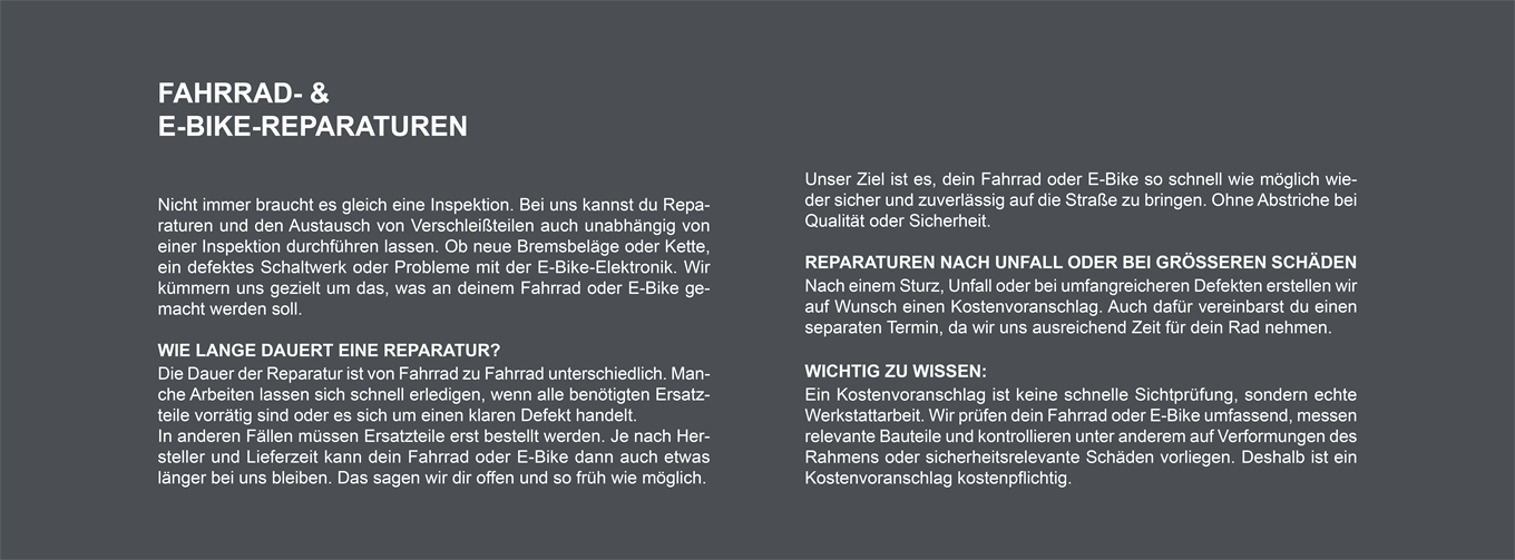 Fahrrad&E-bike-Reparaturen